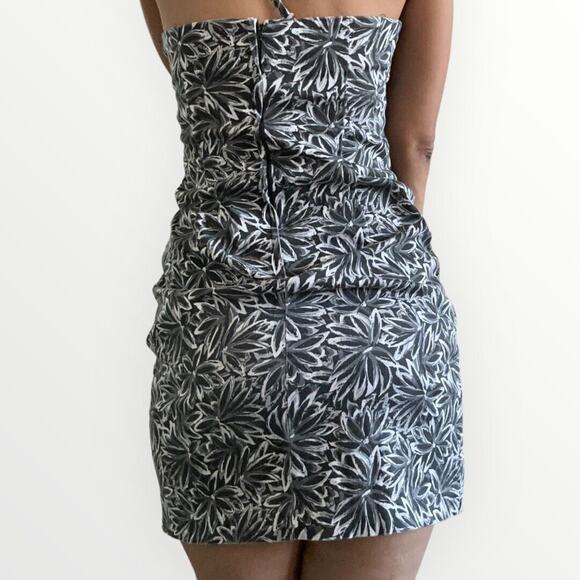 Vintage Y2K Floral Stretch Slim Fitting Mini Party Dress Size 5/6 Teeze Me Gray - Picture 3 of 15